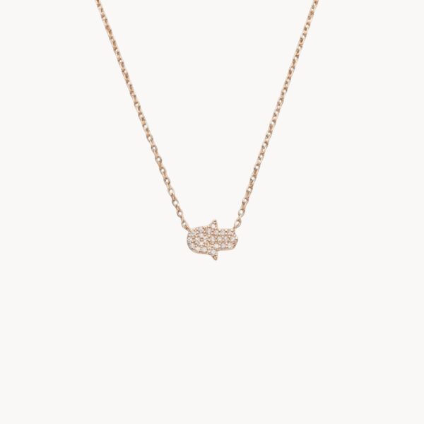 שרשרת חמסה רוז גולד Lucky Hamsa צ'וקר עמיד במים - TALIA