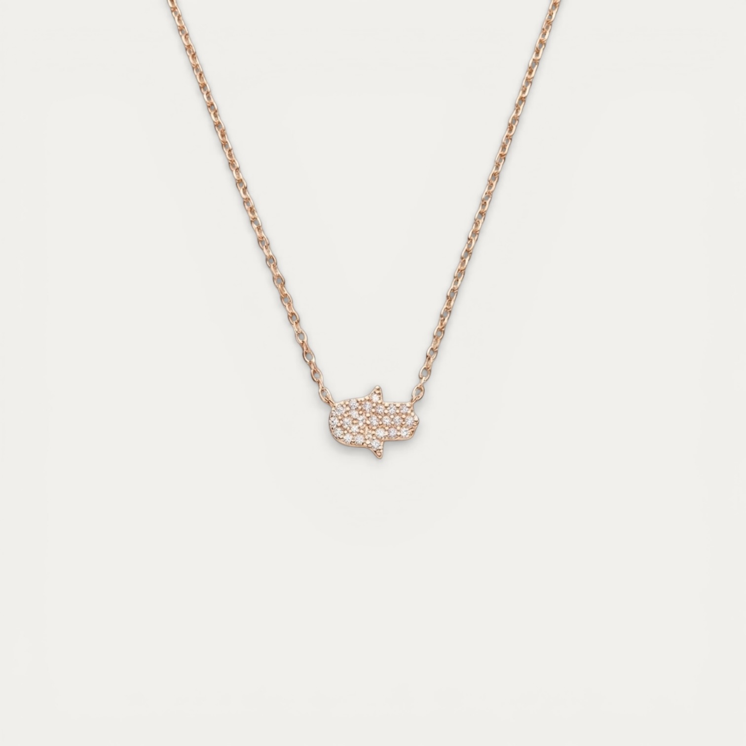 IMG_5233.JPG שרשרת חמסה רוז גולד Lucky Hamsa צ'וקר עמיד במים - TALIA