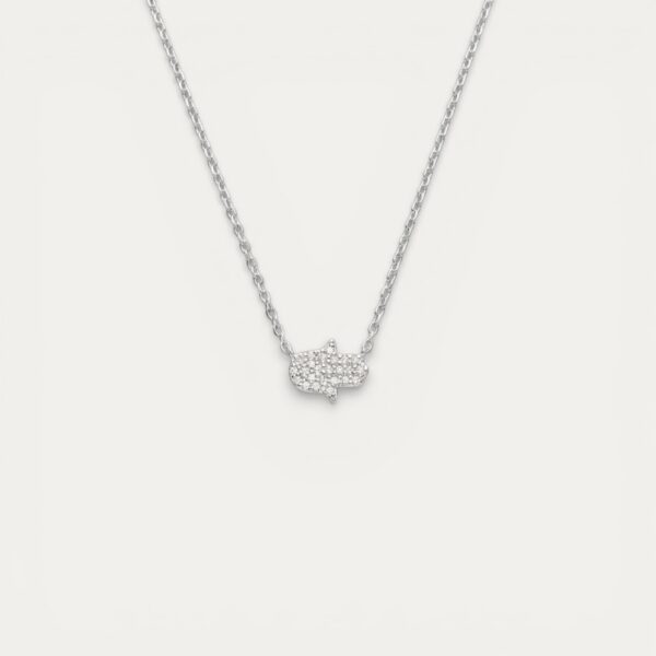 שרשרת חמסה כסף 925 Lucky Hamsa משובצת זירקונים צ'וקר - TALIA