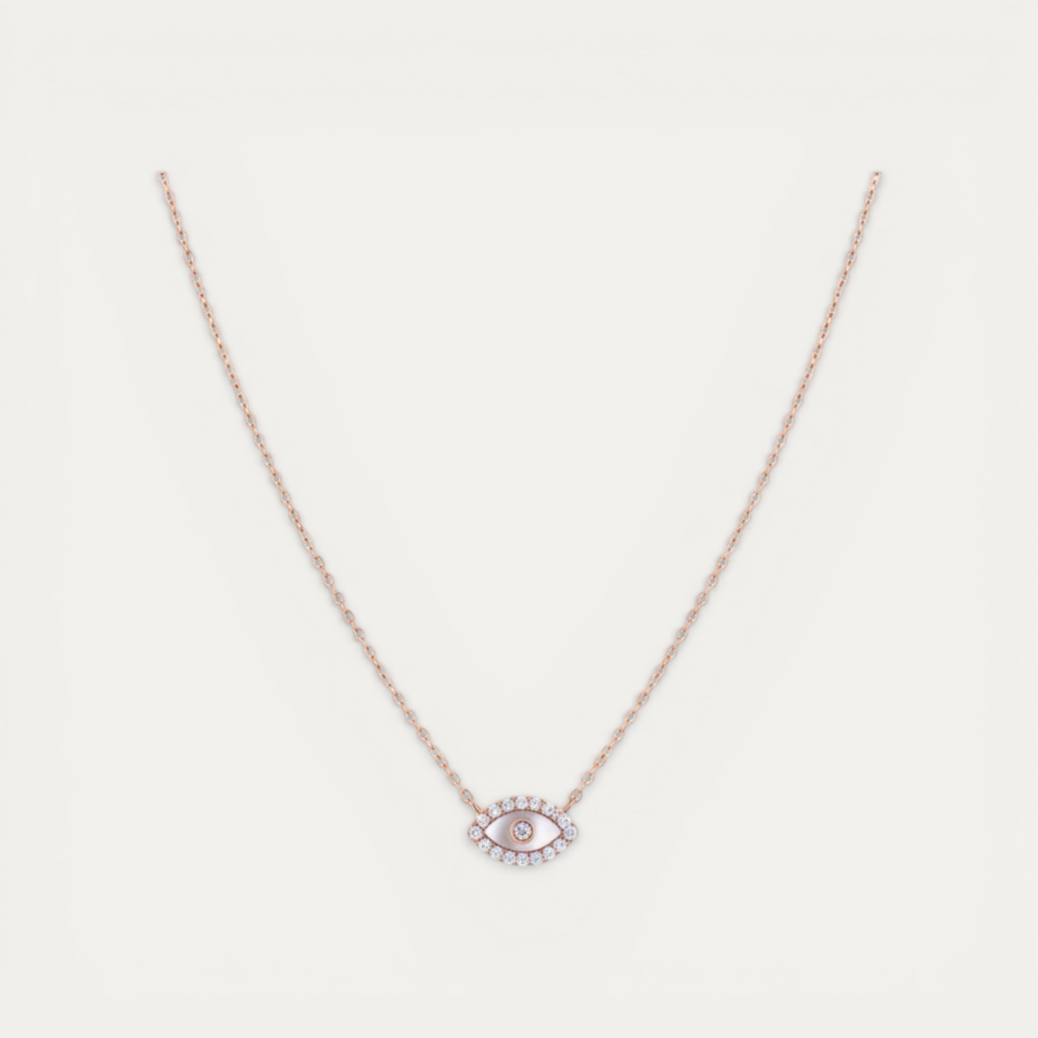 IMG_5237.JPG שרשרת עין רוז גולד כסף 925 Mystic Eye משובצת זירקונים - TALIA