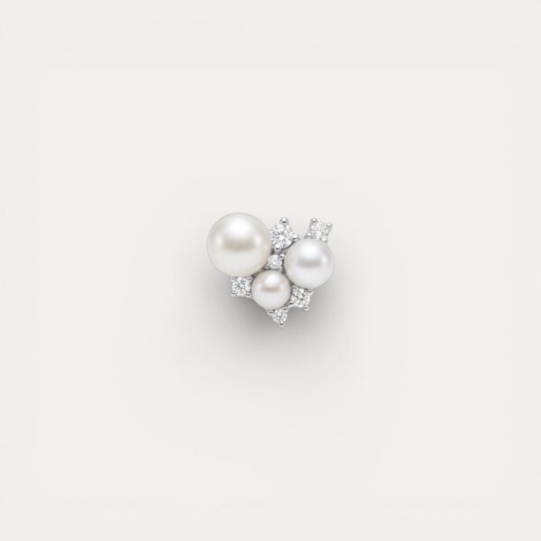 עגילי כסף ופנינים Pearl Cluster בעיצוב אשכול עם זירקונים - TALIA