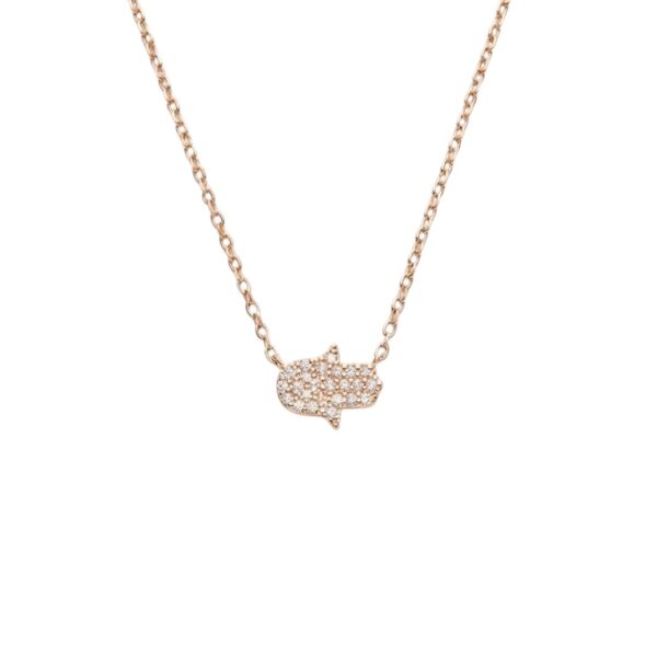 שרשרת חמסה רוז גולד Lucky Hamsa צ'וקר עמיד במים - TALIA