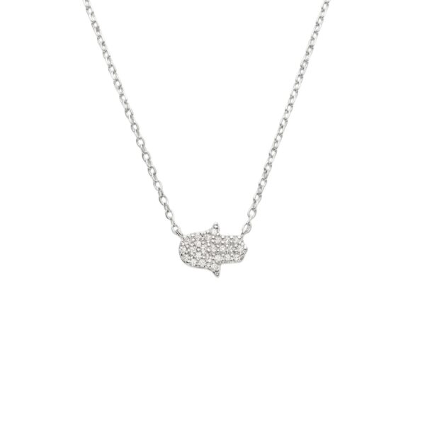 שרשרת חמסה כסף 925 Lucky Hamsa משובצת זירקונים צ'וקר - TALIA