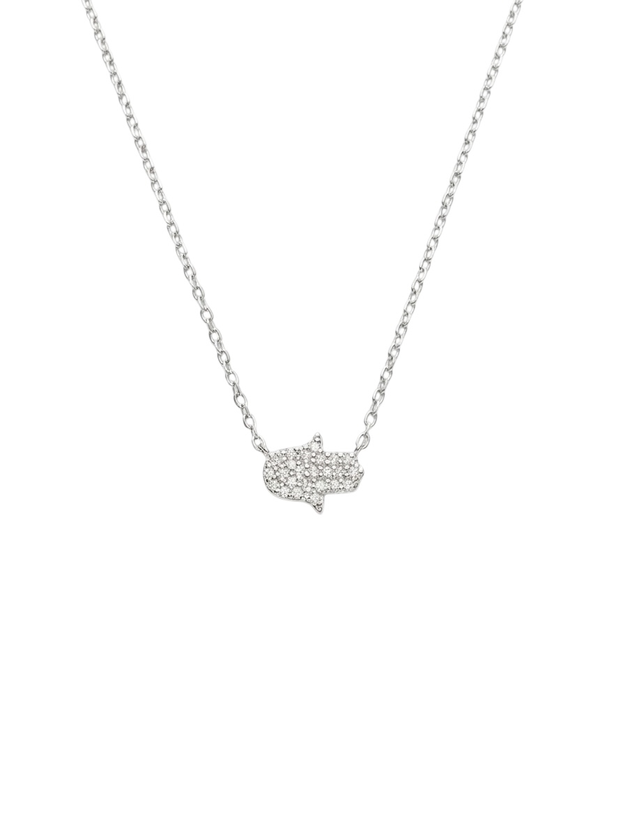 Photoroom_024_20260114_202719(1) שרשרת חמסה כסף 925 Lucky Hamsa משובצת זירקונים צ'וקר - TALIA