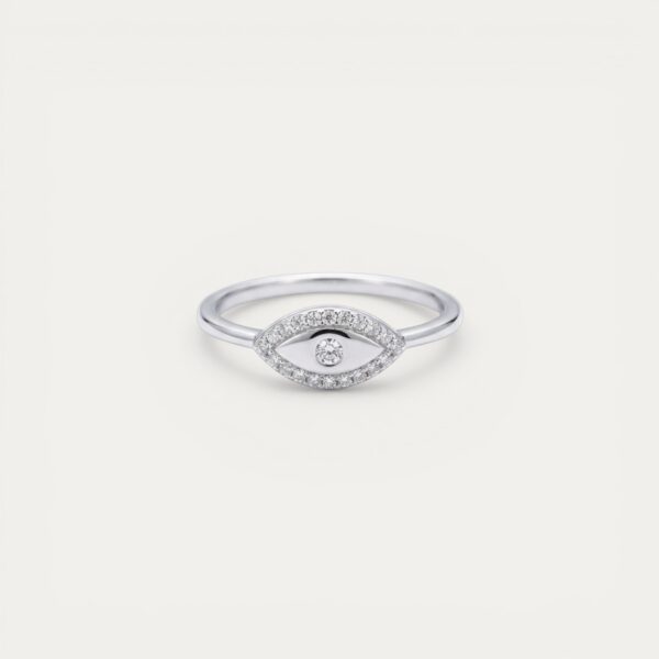 טבעת עין כסף Silver Eye מכסף 925 עם זירקונים - TALIA