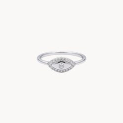 טבעת עין כסף Silver Eye מכסף 925 עם זירקונים - TALIA