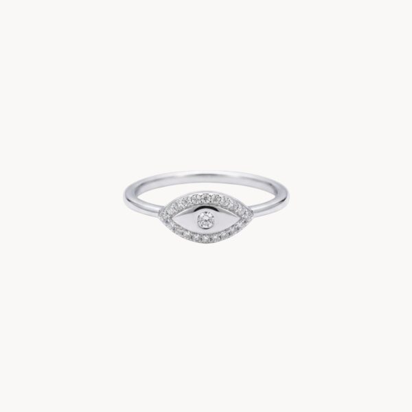 טבעת עין כסף Silver Eye מכסף 925 עם זירקונים - TALIA
