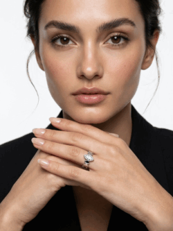 טבעת מרקיזה כסף 925 בעיצוב מעויינים גיאומטרי עם אבן זירקון מרכזית - TALIA