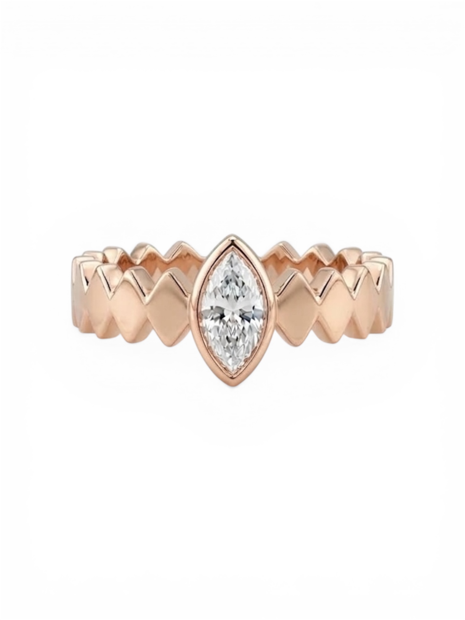 Photoroom_20260310_201931 טבעת רוז גולד עם אבן מרקיזה וחישוק מעויינים גיאומטרי - TALIA