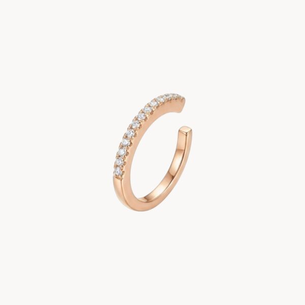 עגיל הליקס רוז גולד ללא חור משובץ זרקונים Pave Cuff - TALIA