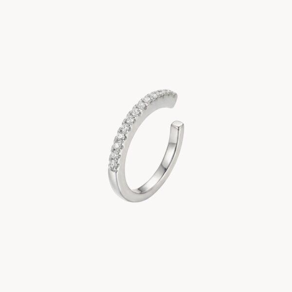 עגיל הליקס ללא חור כסף 925 משובץ זרקונים דגם Pave Cuff - TALIA