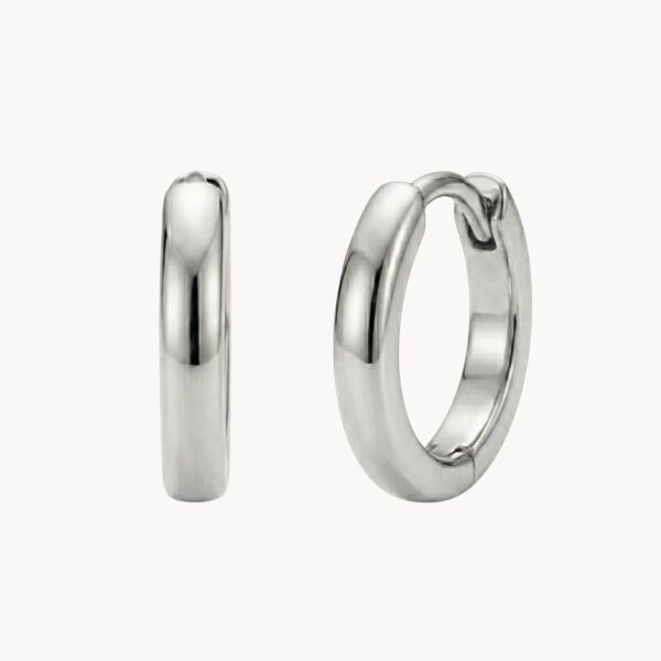 עגילי חישוק כסף 925 חלקים דגם Smooth Silver Hoops 10mm - TALIA