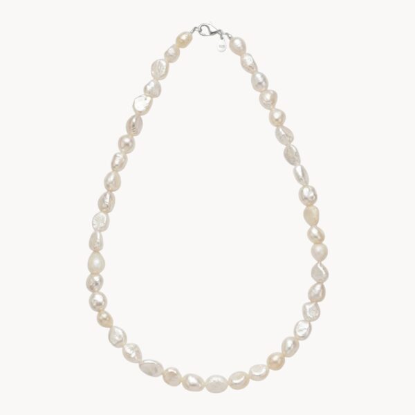 שרשרת פנינים טבעיות Pearl Alma בצורה אמורפית עם סוגר כסף - TALIA
