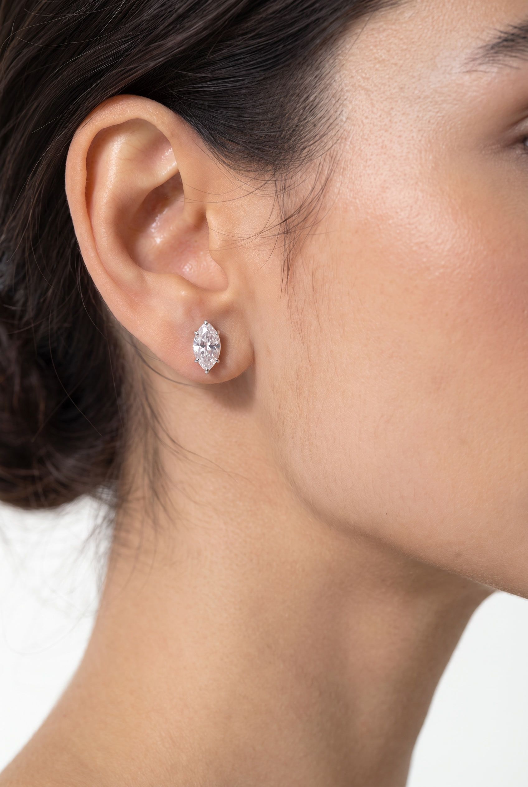 ⁦עגיל Marquise Moissanite Studs⁩ – תמונה ⁦3⁩
